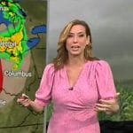 Stephanie Abrams’ pink wrap dress on CBS Mornings