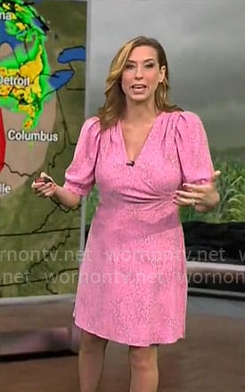 Stephanie Abrams' pink wrap dress on CBS Mornings