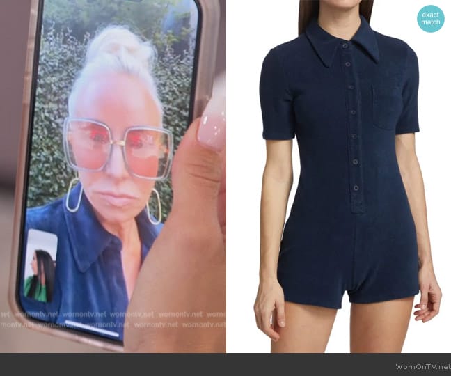 Suzie Kondi Rami Fitted Terry Beach Romper worn by Margaret Josephs on The Real Housewives of New Jersey