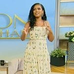 Tamron’s yellow floral print dress on Tamron Hall Show