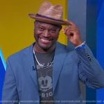 Taye Diggs’s grey tee and blue sneakers on Good Morning America