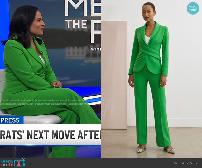 The Fold Averill Jacket and Alzira Trousers worn by Kristen Welker on NBC News Daily