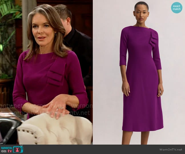 The Fold London Verana Dress in Amethyst worn by Diane Jenkins (Susan Walters) on The Young and the Restless