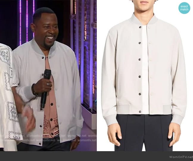 Theory Murphy Precision Bomber Jacket worn by Martin Lawrence on The Kelly Clarkson Show