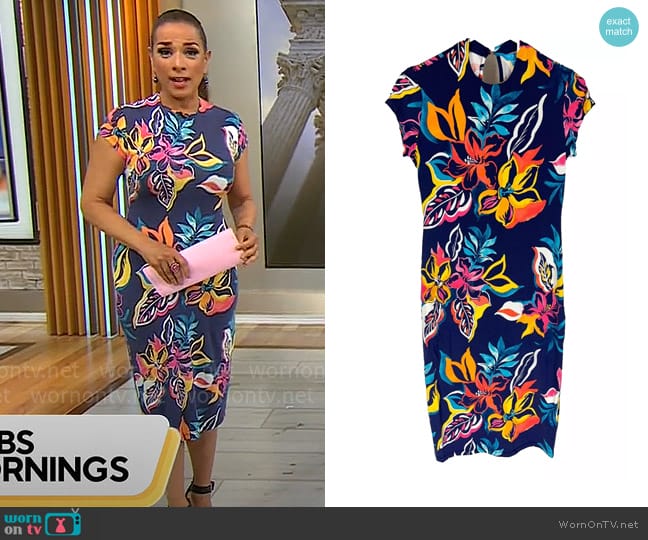 Tori Richard Honolulu Sheath Dress worn by Michelle Miller on CBS Mornings