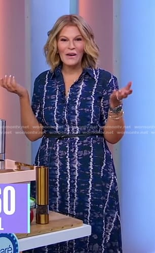 Tory's blue tie dye stripe dress on Good Morning America