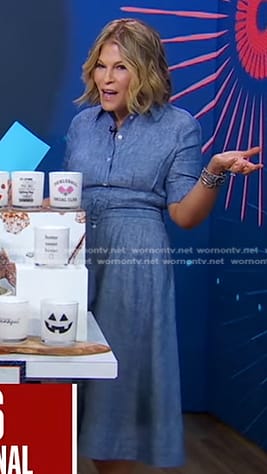 Tory’s chambray belted shirtdress on Good Morning America