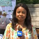 Tracie Strahan’s printed shirtdress on NBC News Daily