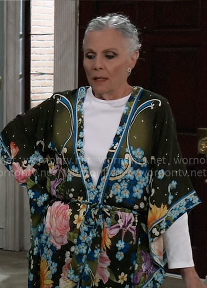 Tracy's floral kimono jacket on General Hospital