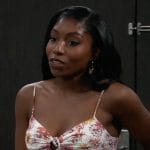 Trina’s floral eyelet cropped cami on General Hospital