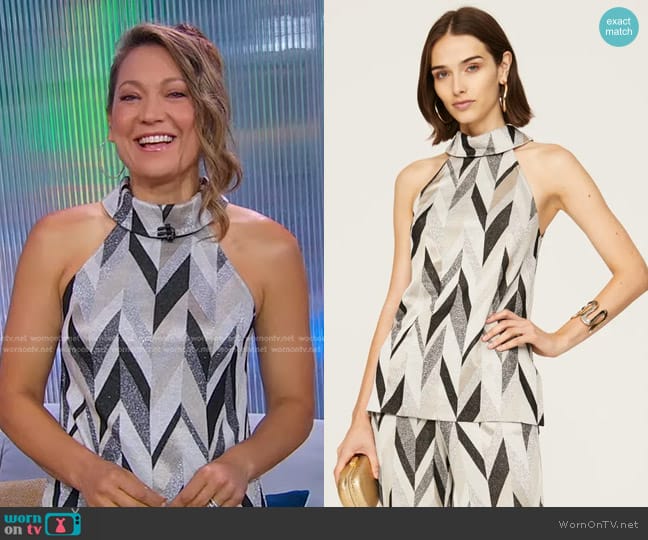 Trina Turk Jocular Top worn by Ginger Zee on Good Morning America