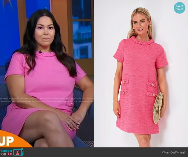 Tuckernuck Tweed Jackie Dress in Hot Pink worn by Ashley Hagerich on Good Morning America