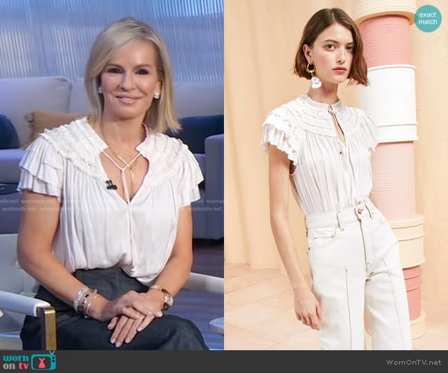 Ulla Johnson Eva Top in Blanc worn by Dr. Jennifer Ashton on Good Morning America