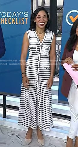 Vanessa Rissetto's white striped dress on Today