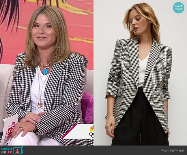 Veronica Beard Charleston Dickey Jacket in Black Ecru worn by Jenna Bush Hager on Today