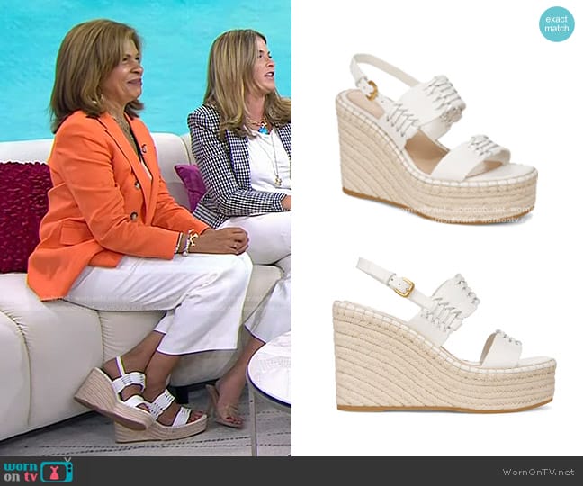 Veronica Beard Riya Wedge Sandal in coconut worn by Hoda Kotb on Today