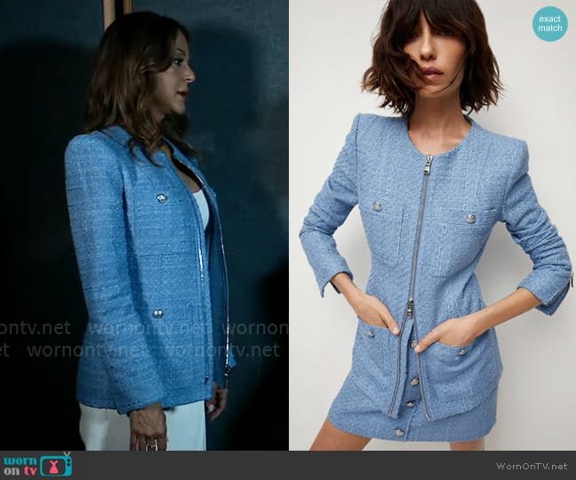 Veronica Beard Agni Tweed Jacket worn by Natalia (Eva LaRue) on General Hospital