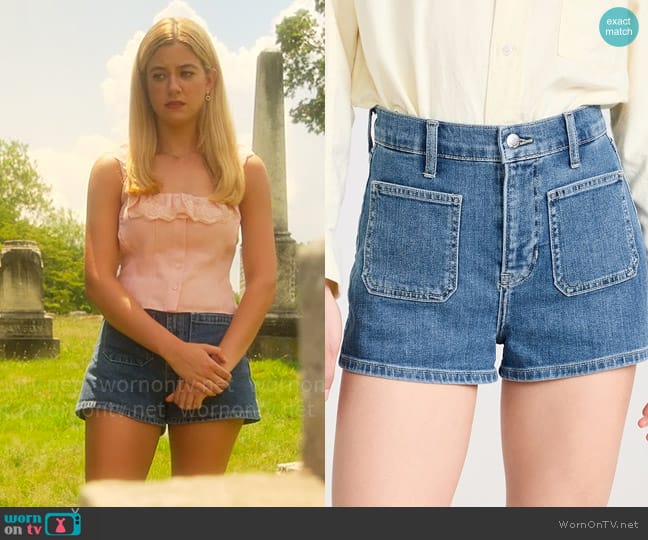 Veronica Beard Elijah Patch Pocket Shorts worn by Kelly Beasley (Mallory Bechtel) on Pretty Little Liars Original Sin