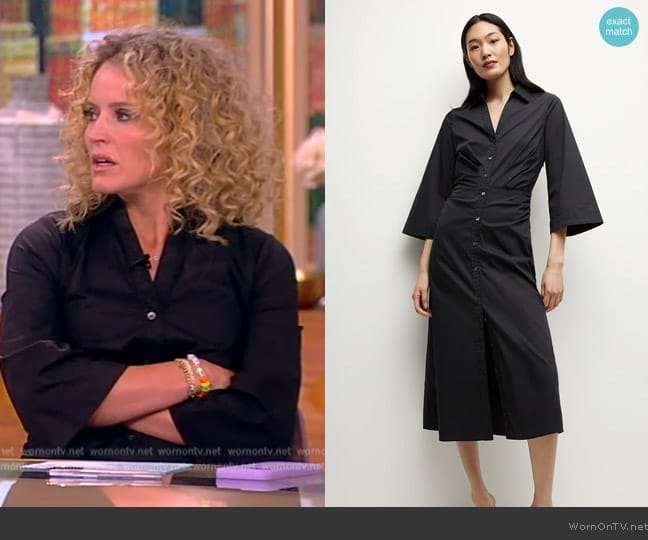 Veronica Beard Haydon Poplin Shirtdress worn by Sara Haines on The View