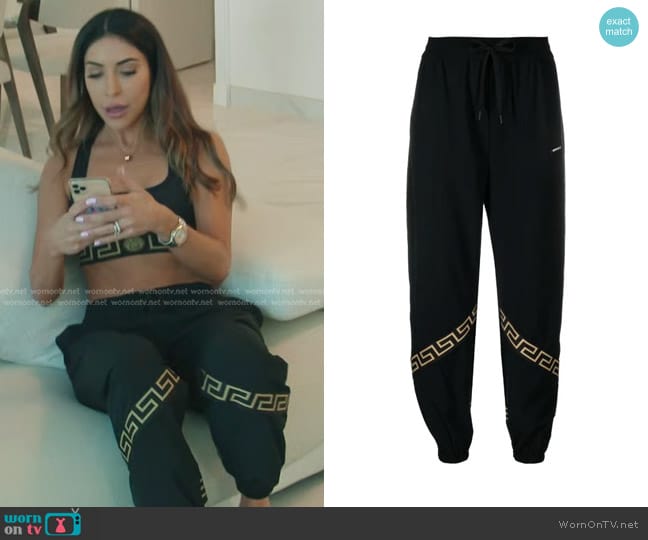 Versace Greca Track Pants worn by Taleen Marie (Taleen Marie) on The Real Housewives of Dubai