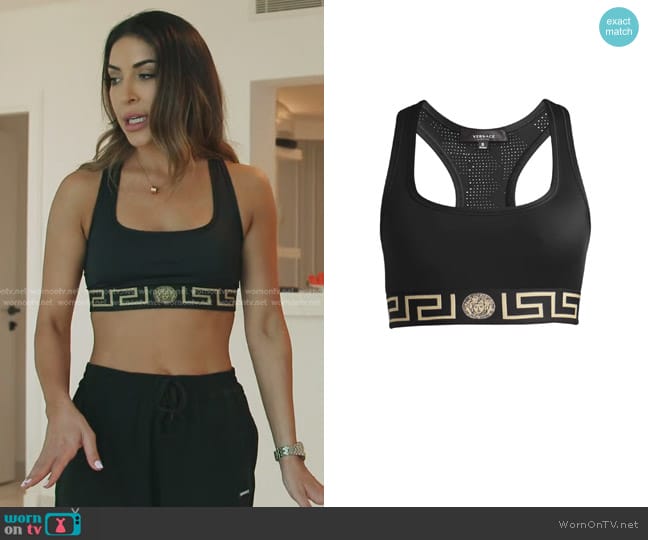 Versace Iconic Medusa Sports Bra worn by Taleen Marie (Taleen Marie) on The Real Housewives of Dubai