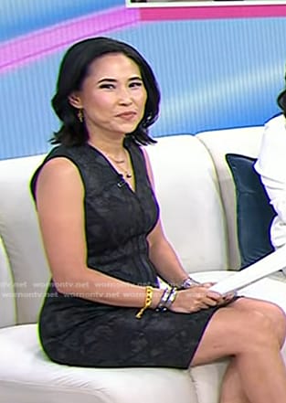 Vicky's black snakeskin print v-neck dress on Today