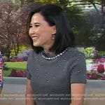 Vicky’s grey pearl embellished sweater on Today