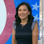 Vicky’s navy ruffle shoulder jumpsuit on Today