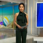 Vicky’s green tie neck jumpsuit on NBC News Daily