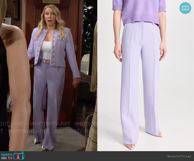 Victoria Beckham Tailored Straight Leg Trousers worn by Brooke Logan (Katherine Kelly Lang) on The Bold and the Beautiful