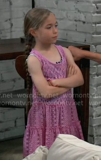 Violet's pink lace swim coverup dress on General Hospital