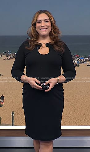 Violeta Yas's black o-ring cutout dress on NBC News Daily