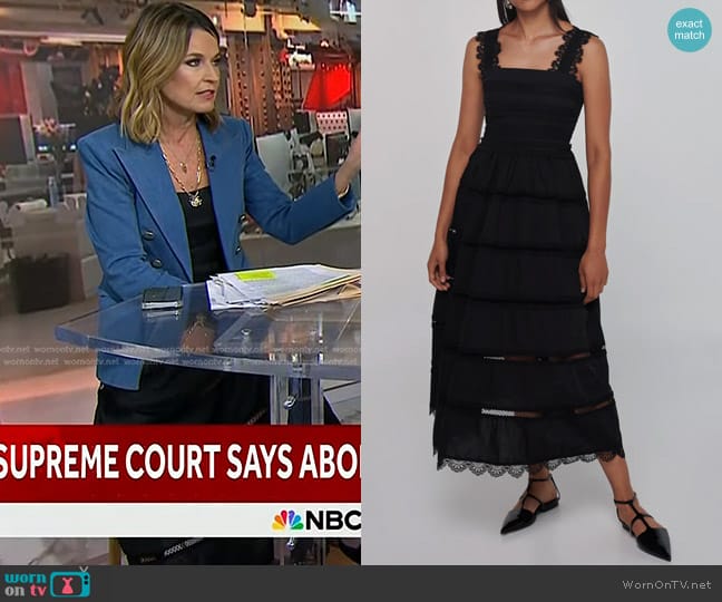 Waimari Kate Dress in Black worn by Savannah Guthrie on Today