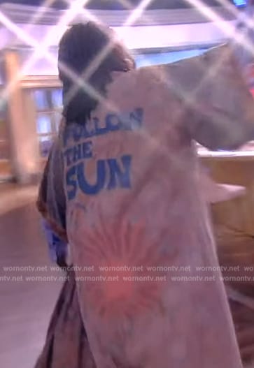 Whoopi’s embroidered Follow the Sun kimono on The View