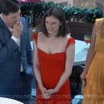 Willow’s red sweetheart neckline dress on General Hospital