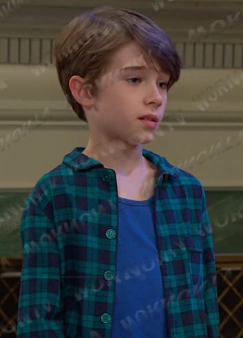 Thomas's green plaid pajamas on Days of our Lives