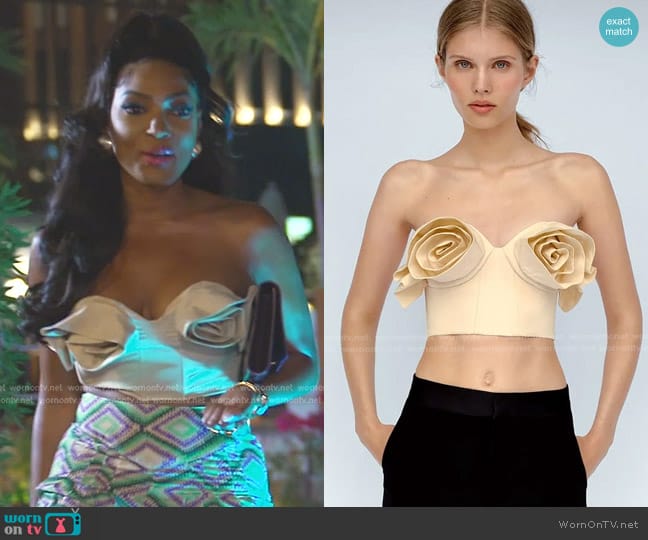 Zara Floral Bustier worn by Lesa Milan (Lesa Milan) on The Real Housewives of Dubai