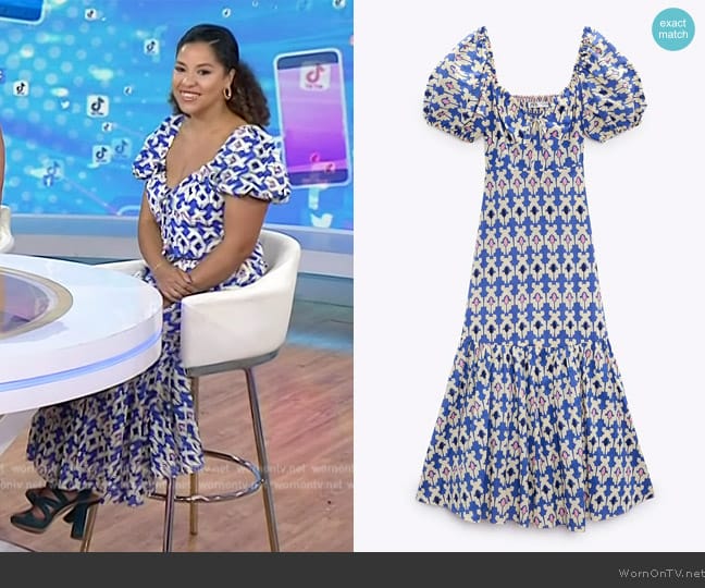 Zara Geometric Print Dress worn by Arianna Davis on Today