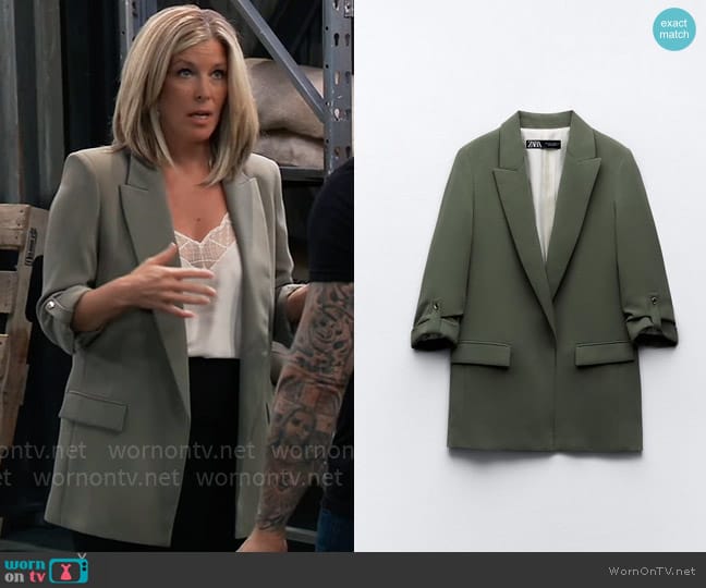 Zadig and Voltaire Christy Cami in Ecru worn by Carly Spencer (Laura Wright) on General Hospital