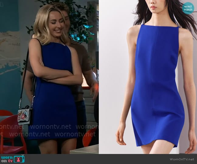 Zara Mini Dress in Electric Blue worn by Josslyn Jacks (Eden McCoy) on General Hospital