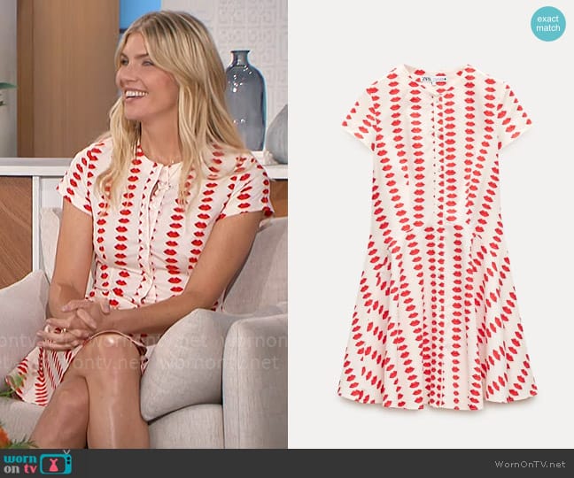 Zara Skater Print Dress worn by Amanda Kloots on The Talk