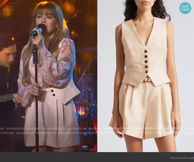 Zimmermann Natura Wool & Silk Vest worn by Kelly Clarkson on The Kelly Clarkson Show