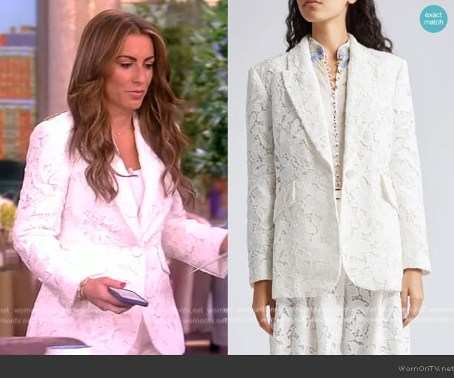 WornOnTV: Alyssa’s white lace blazer on The View | Alyssa Farah Griffin ...