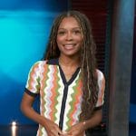 Zuri’s zig-zag knit mini dress on Access Hollywood