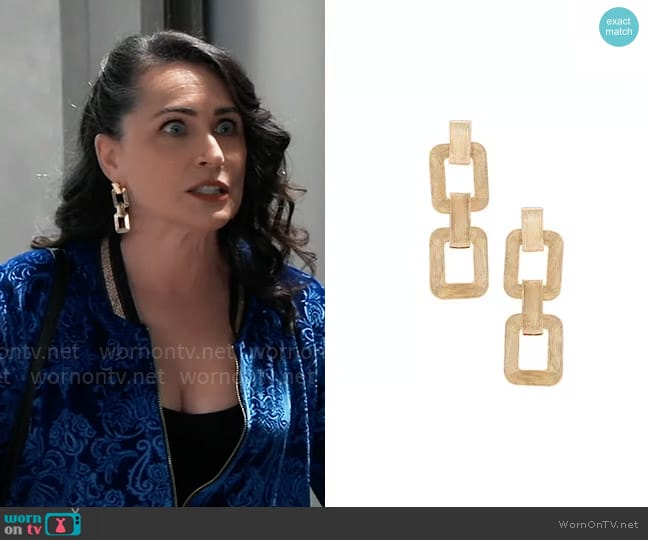 8 Other Reasons Ell Earrings worn by Lois Cerullo (Rena Sofer) on General Hospital