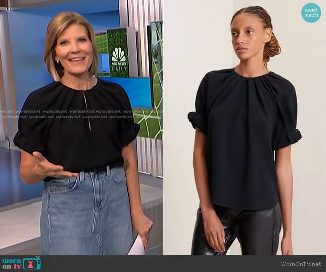 A.L.C. ALC Carey Top in Black worn by Kate Snow on NBC News Daily