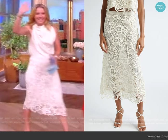 A.L.C. Shay Lace Maxi Skirt worn by Sara Haines on The View