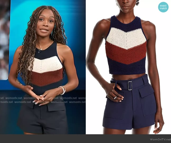 ALC Rowan Knit Top worn by Zuri Hall on Access Hollywood