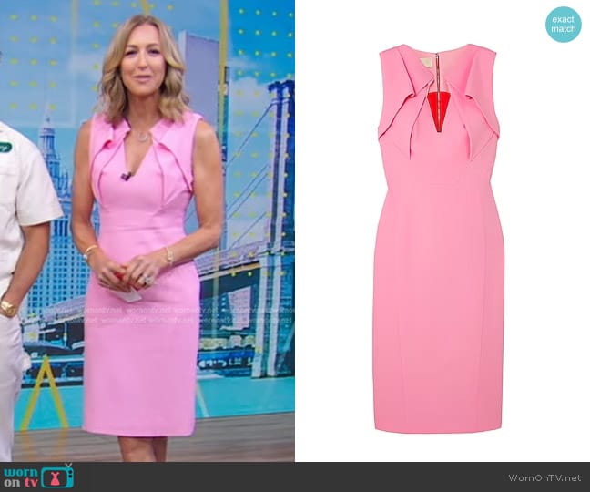 Antonio Berardi Sheath Dress in Pink worn by Lara Spencer on Good Morning America