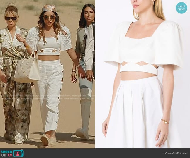 Adriana Degreas Adriana Degreas Bubble Cropped Blouse worn by Taleen Marie (Taleen Marie) on The Real Housewives of Dubai